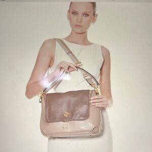 Segolene En Cuir Two Tone Shoulder/Crossbody Bag
